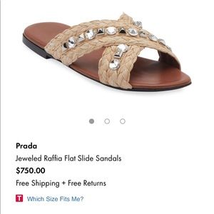 prada raffia bow flat slide sandals
